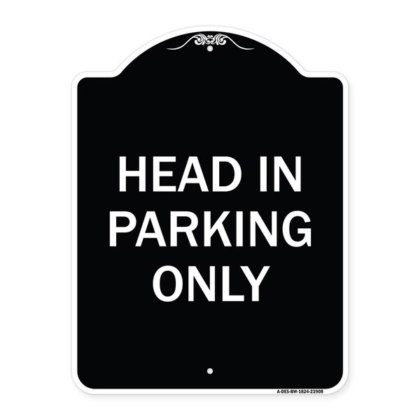 Signmission Head in Parking Only Heavy-Gauge Aluminum Architectural Sign, 24" x 18", BW-1824-23908 A-DES-BW-1824-23908 - main